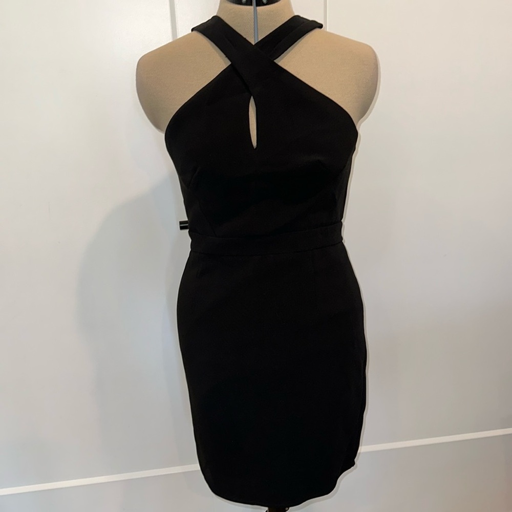 Black Adelyn Rae black cross cross front dress